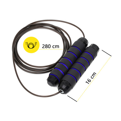 Скакалка  Cornix Speed Rope Classic XR-0351 Black/Blue - фото №3